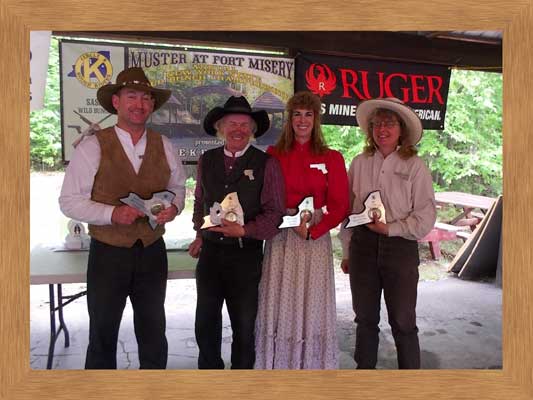 2014 Muster at Fort Misery winners ... Hawkeye Harry, Rowdy Bill, Annabelle Bransford, Renegade Roper.