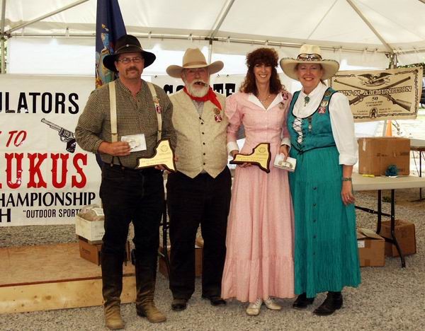 Vermin Hunter and Annabelle Bransford with Judge Roy Bean and Justice Lily Kate.